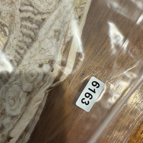 Free People Top Womens Small Ivory Draped Cowl Neck Boho Border Print Sleeveless - Picture 11 of 11